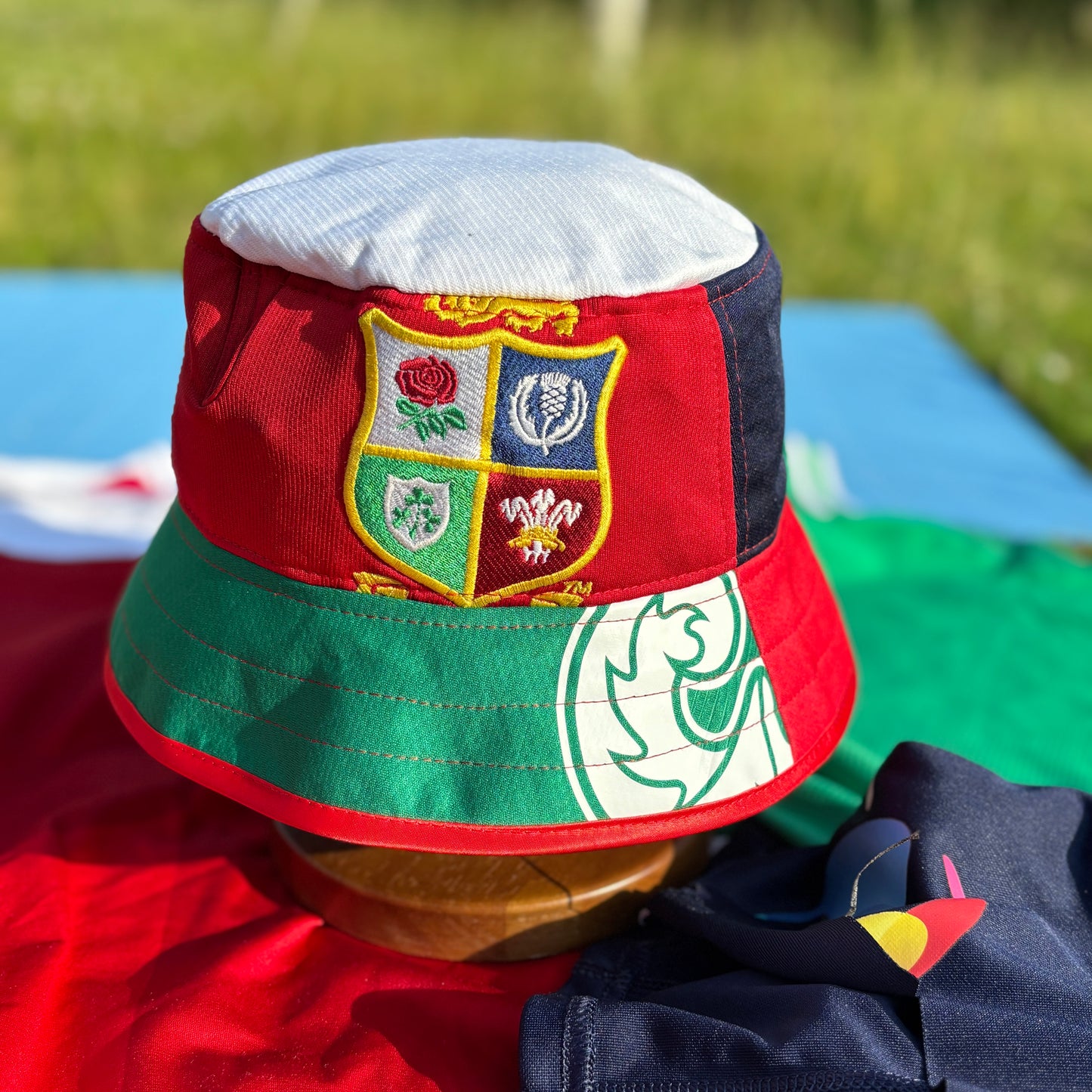 Britsh & Irish Lions bucket hat (adult 62-63cm) - handmade from original jerseys