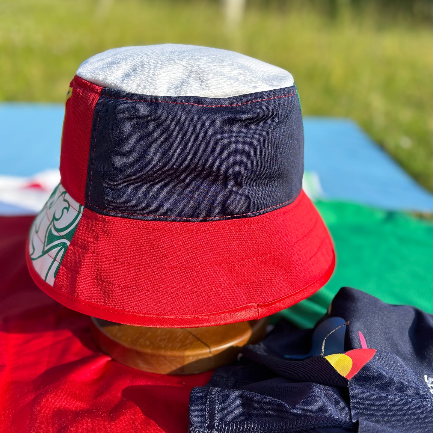 Britsh & Irish Lions bucket hat (adult 62-63cm) - handmade from original jerseys