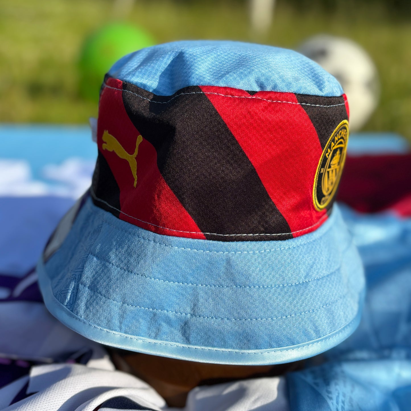 Manchester City bucket hat (adult 62-63cm) - handmade from original shirts