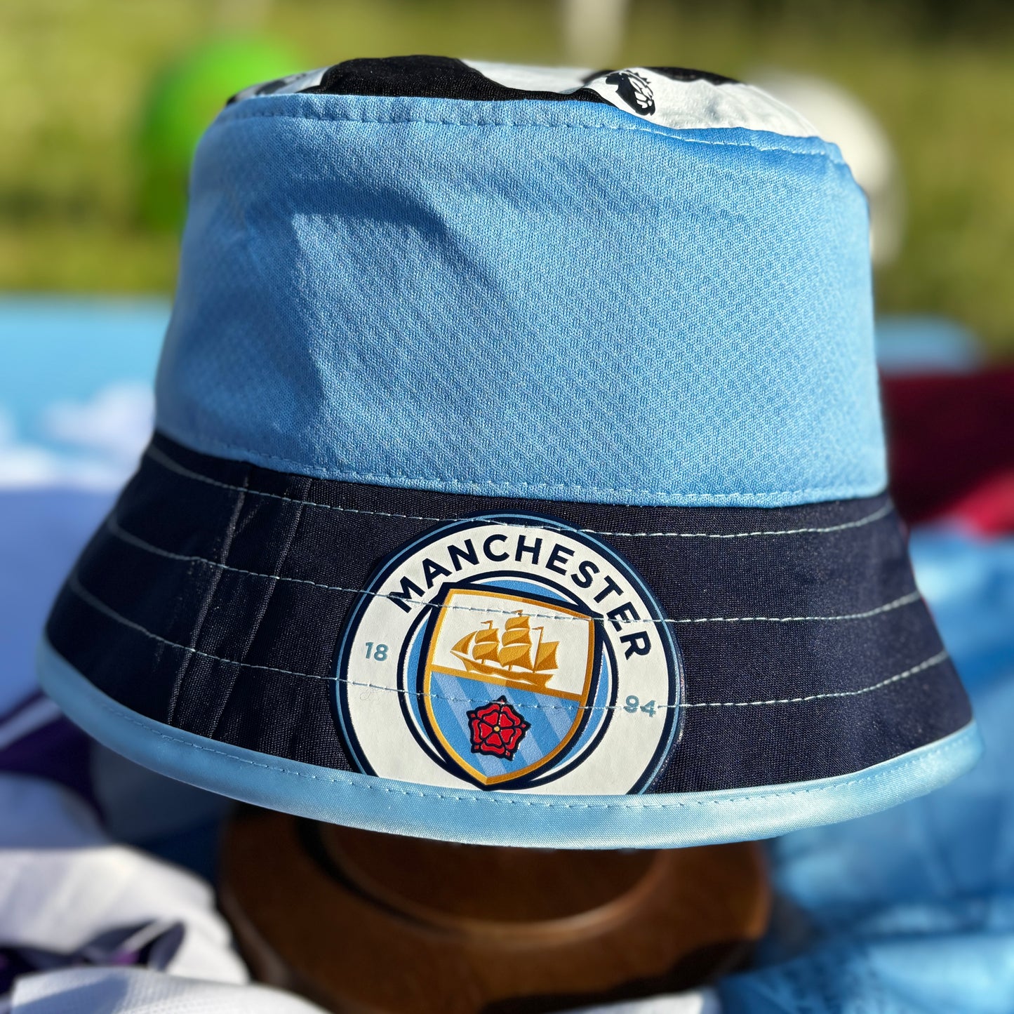 Manchester City bucket hat (adult 62-63cm) - handmade from original shirts