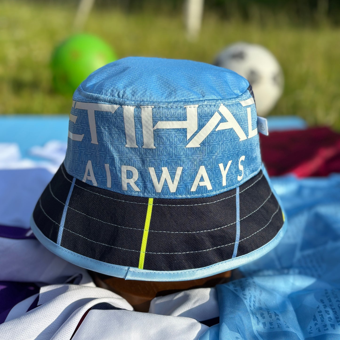 Manchester City bucket hat (adult 62-63cm) - handmade from original shirts