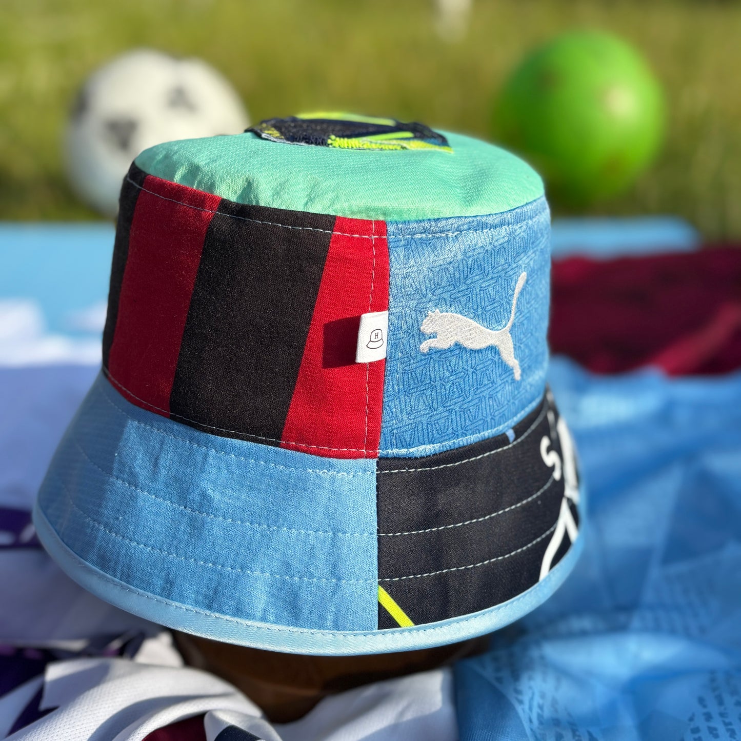 Manchester City bucket hat (adult 62-63cm) - handmade from original shirts