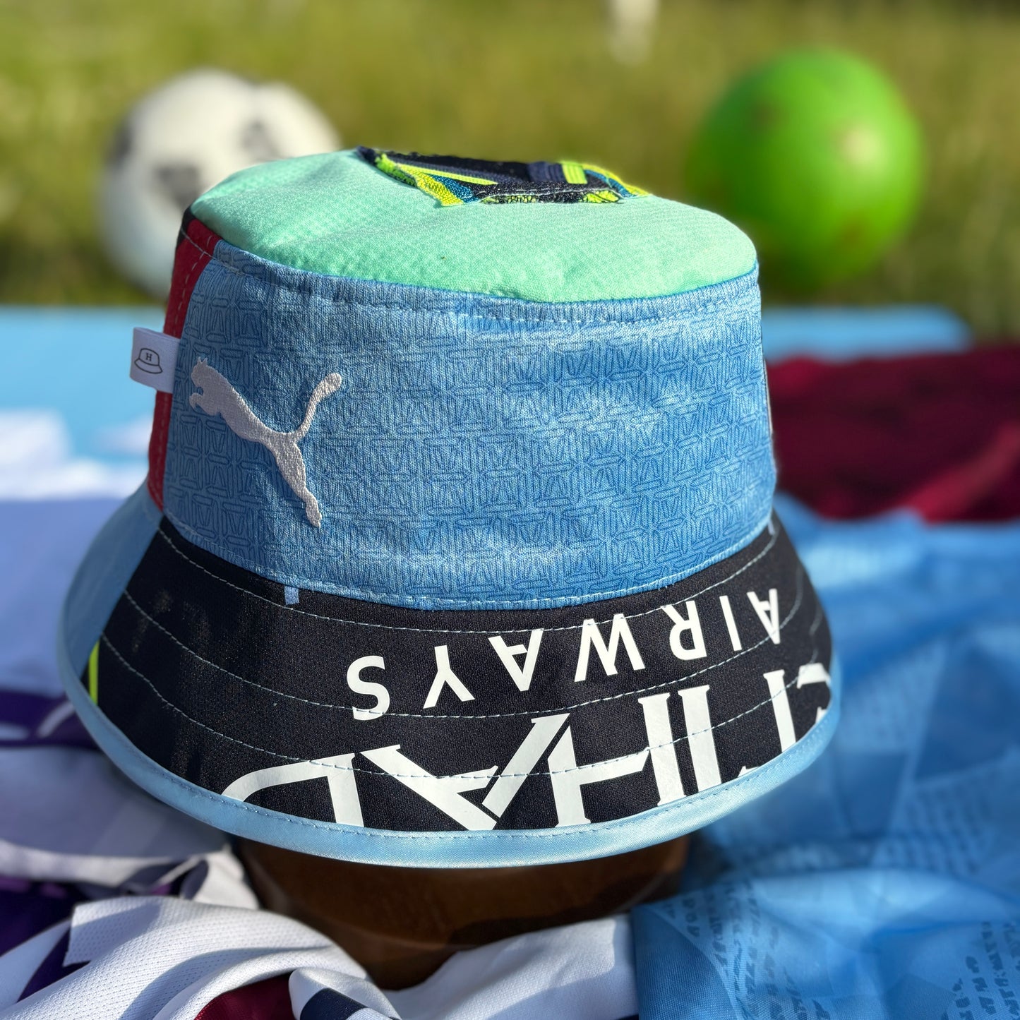 Manchester City bucket hat (adult 62-63cm) - handmade from original shirts