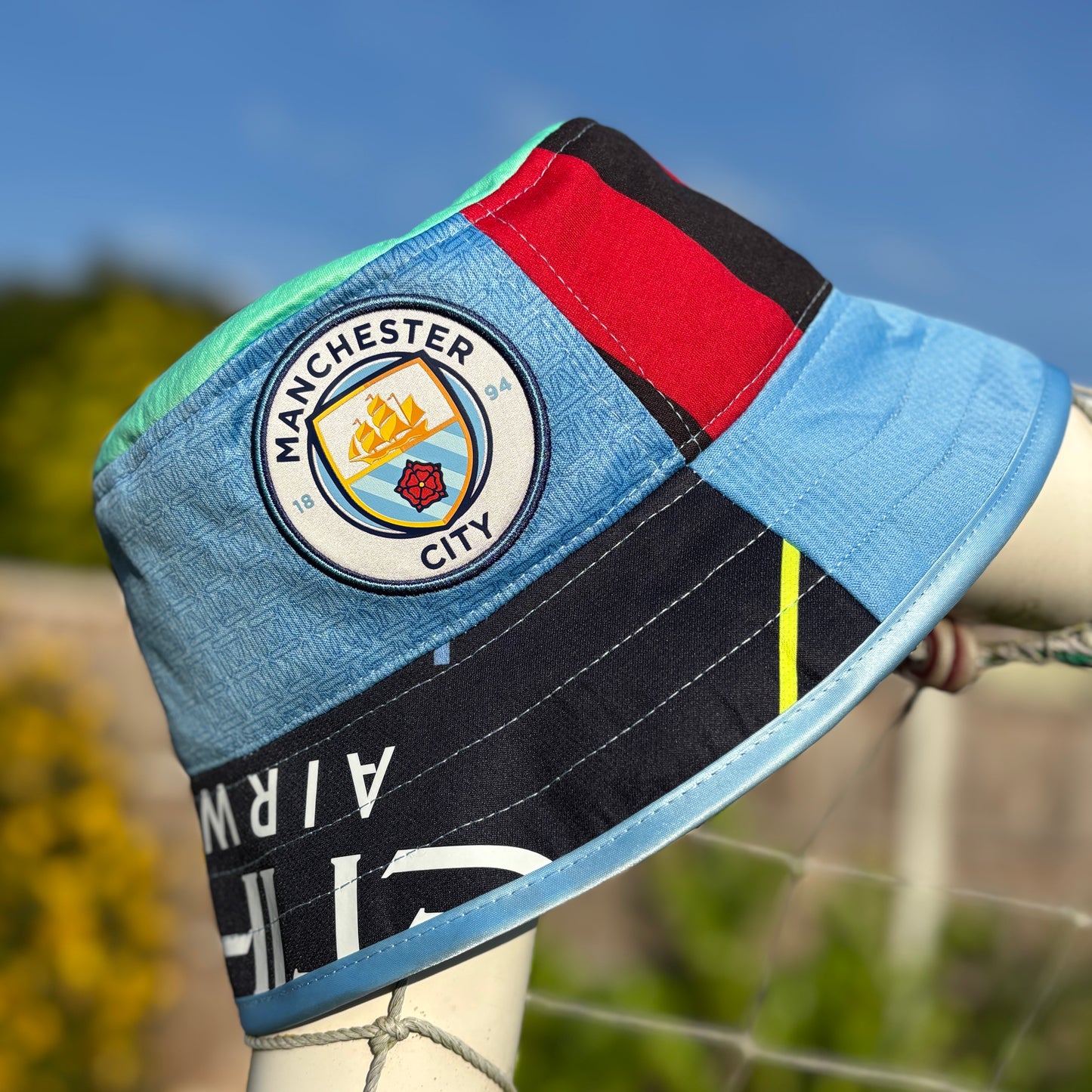 Manchester City bucket hat (adult 62-63cm) - handmade from original shirts