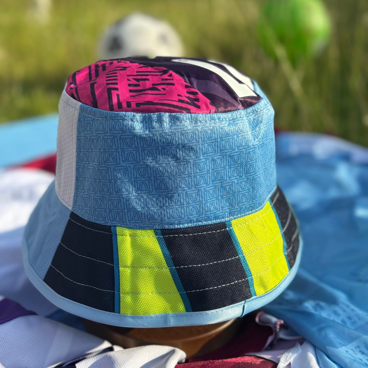 Manchester City bucket hat (adult 62-63cm) - handmade from original shirts