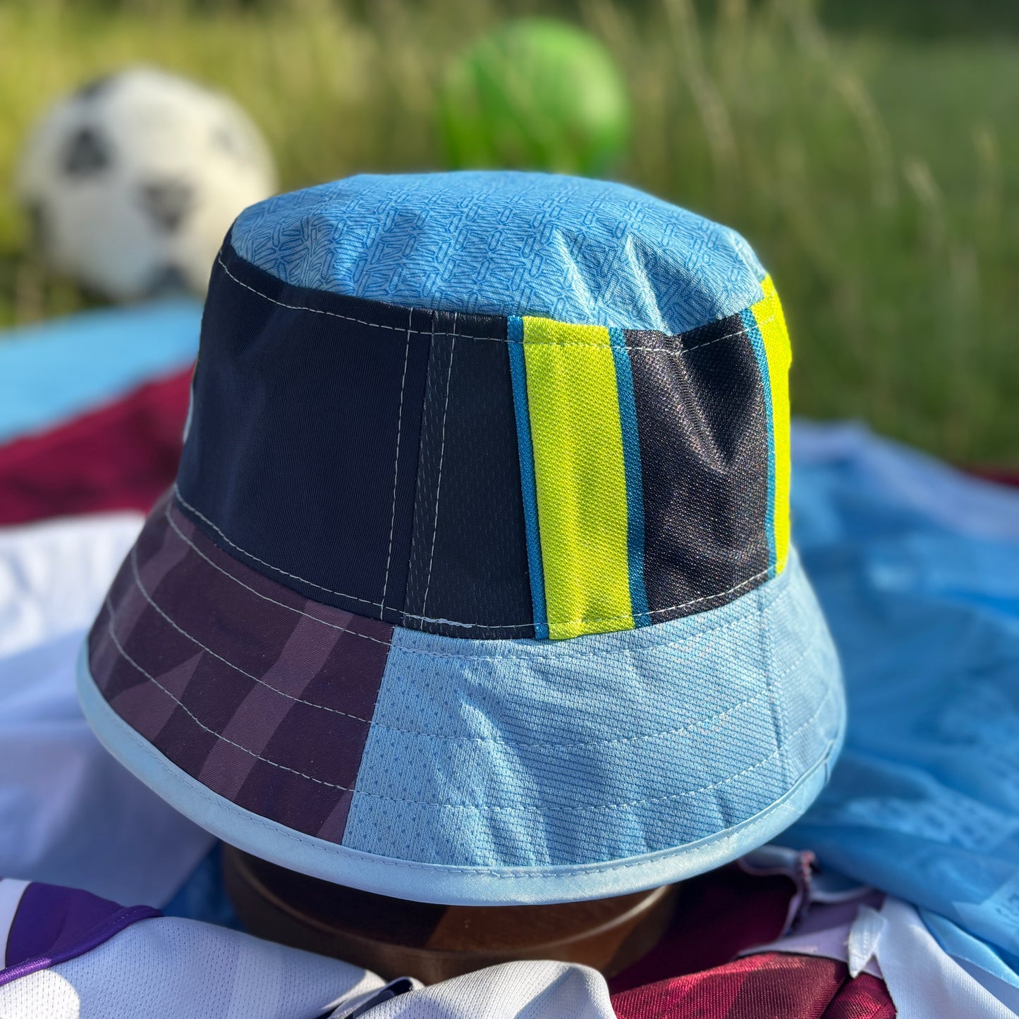 Manchester City bucket hat (adult 62-63cm) - handmade from original shirts
