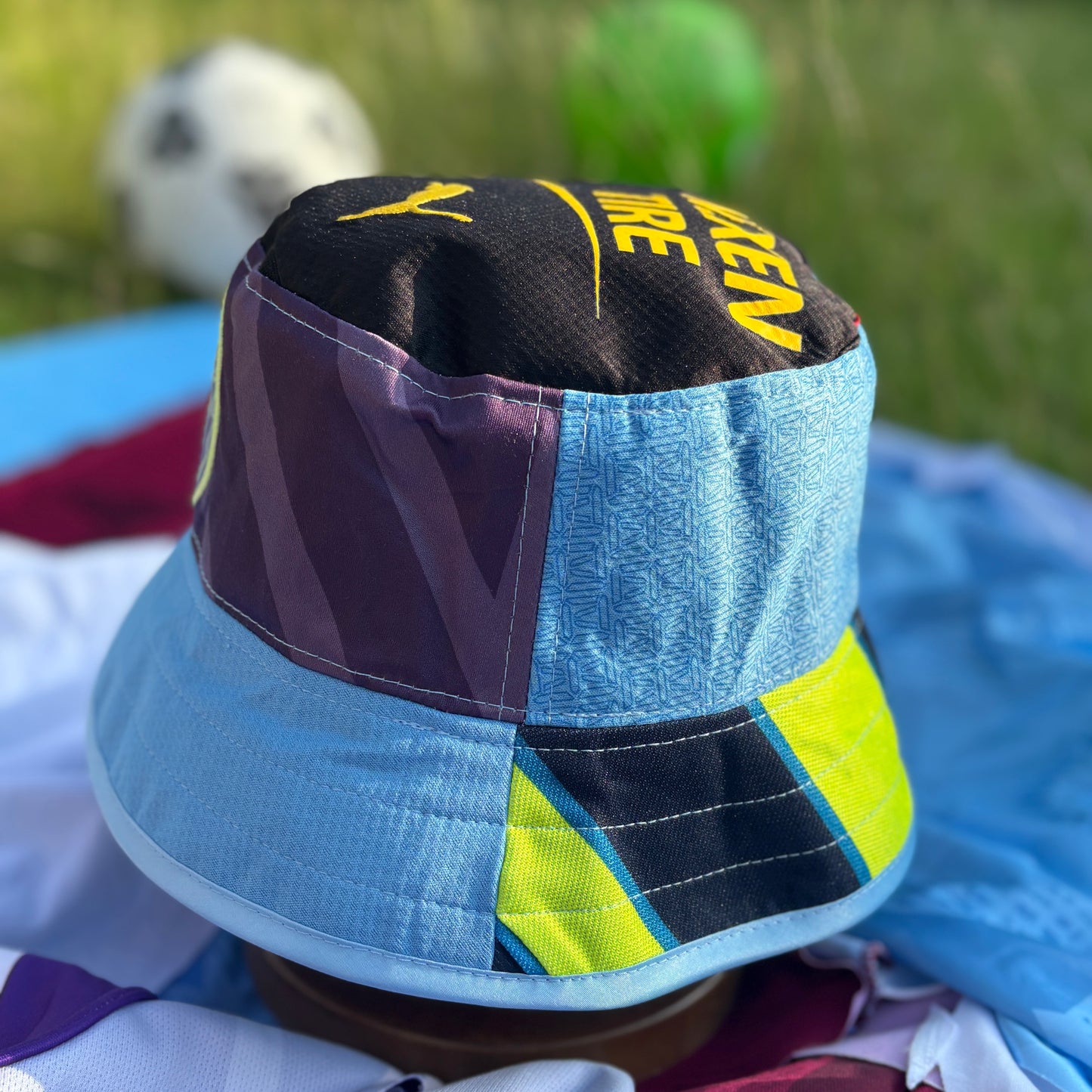 Manchester City bucket hat (adult 62-63cm) - handmade from original shirts