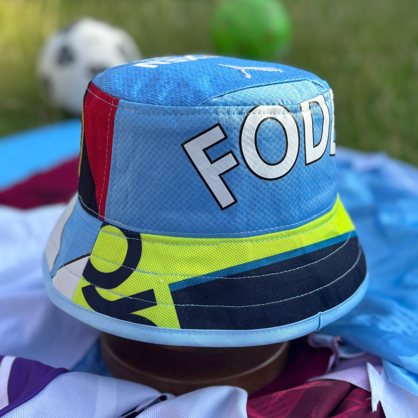 Manchester City bucket hat (adult 62-63cm) - handmade from original shirts