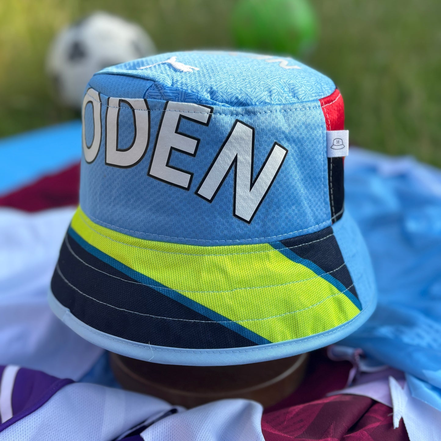 Manchester City bucket hat (adult 62-63cm) - handmade from original shirts