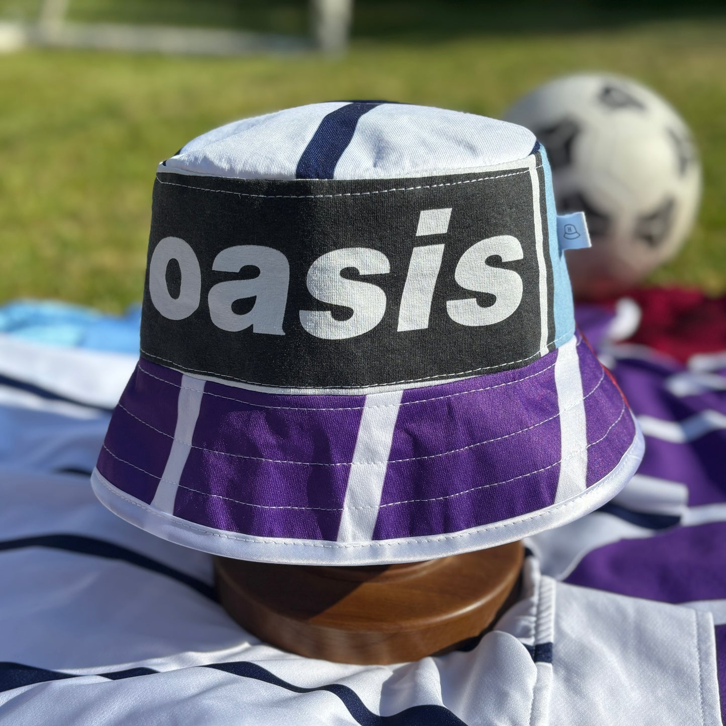 Oasis x Manchester City bucket hat (adult 62-63cm) - handmade from original shirts