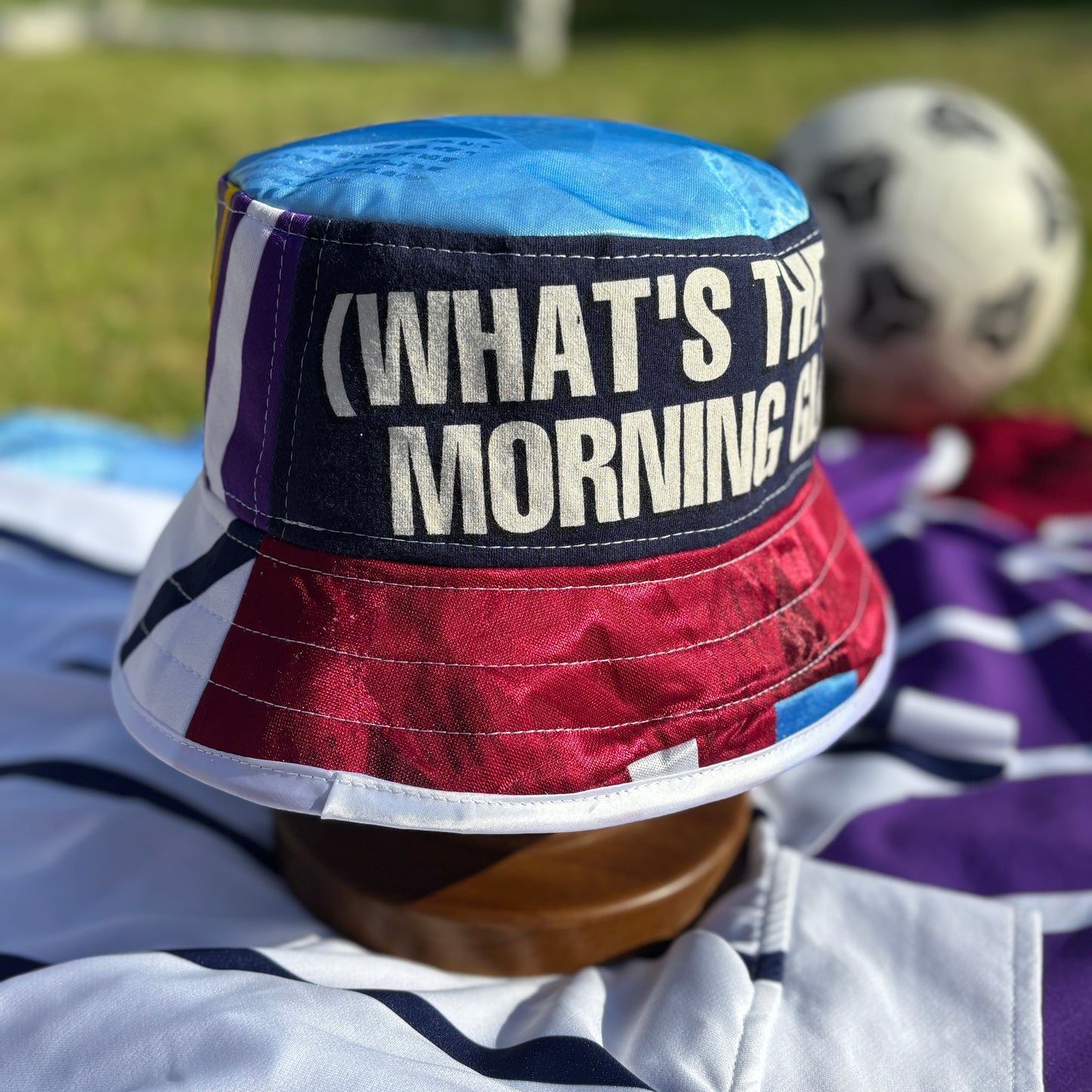 Oasis x Manchester City bucket hat (adult 62-63cm) - handmade from original shirts