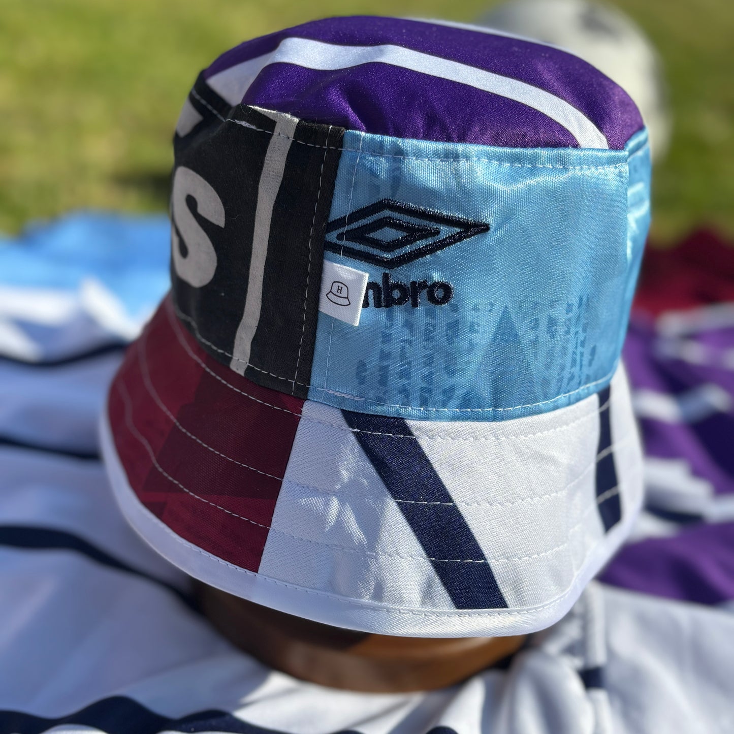 Oasis x Manchester City bucket hat (adult 62-63cm) - handmade from original shirts