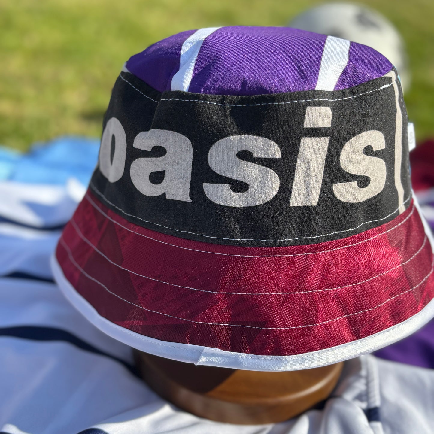 Oasis x Manchester City bucket hat (adult 62-63cm) - handmade from original shirts