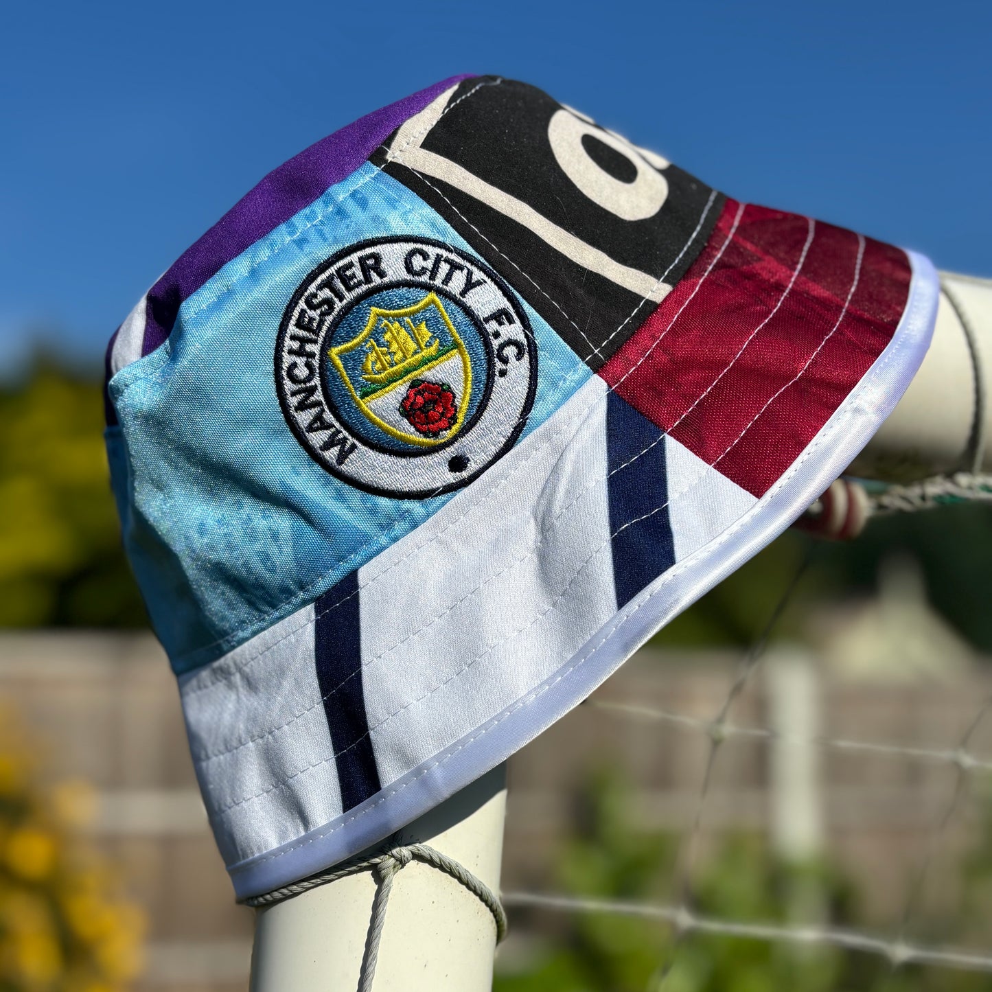Oasis x Manchester City bucket hat (adult 62-63cm) - handmade from original shirts