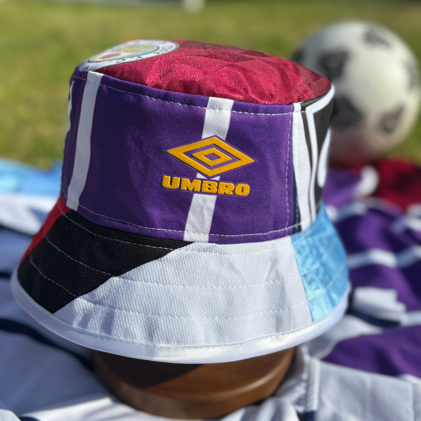 Oasis x Manchester City bucket hat (adult 62-63cm) - handmade from original shirts