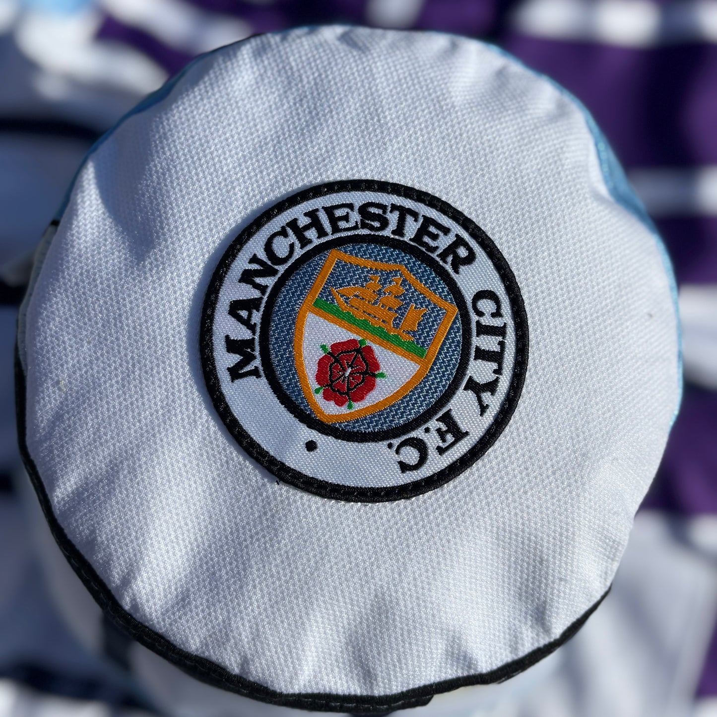 Oasis x Manchester City bucket hat (adult 62-63cm) - handmade from original shirts