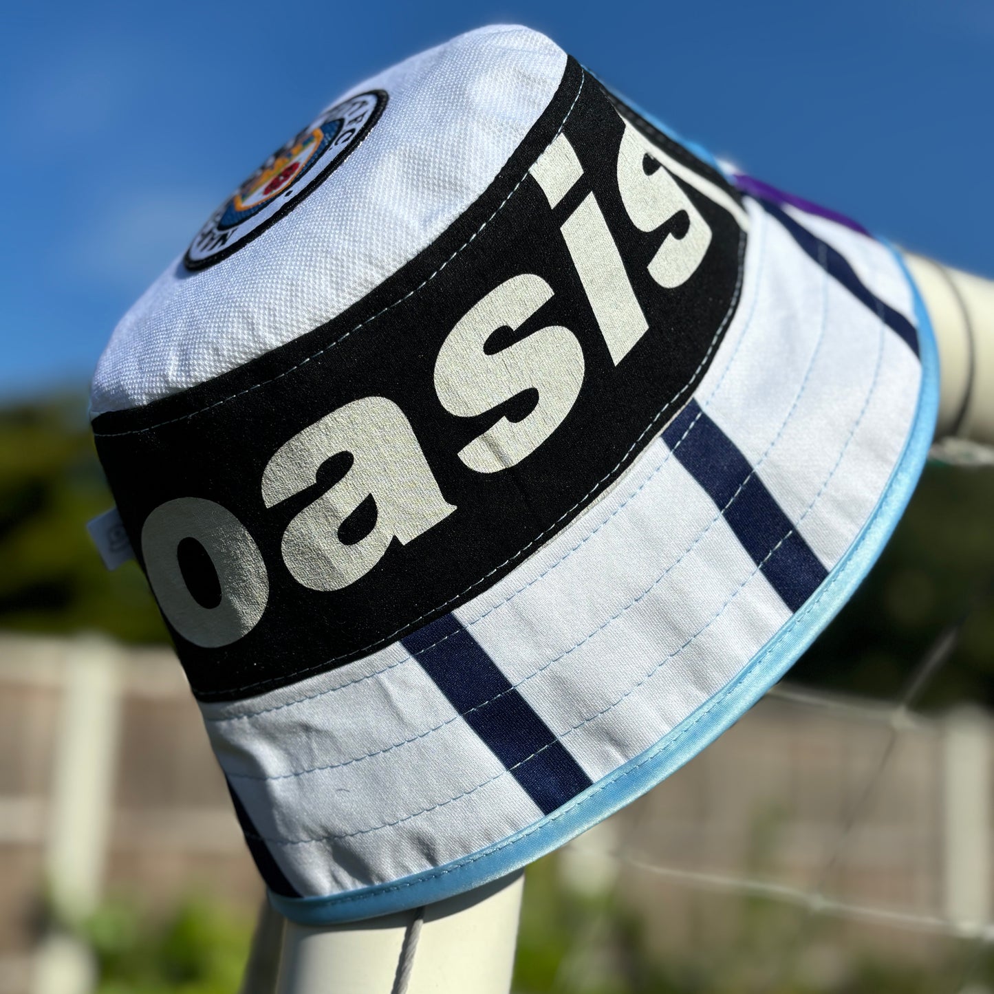 Oasis x Manchester City bucket hat (adult 62-63cm) - handmade from original shirts