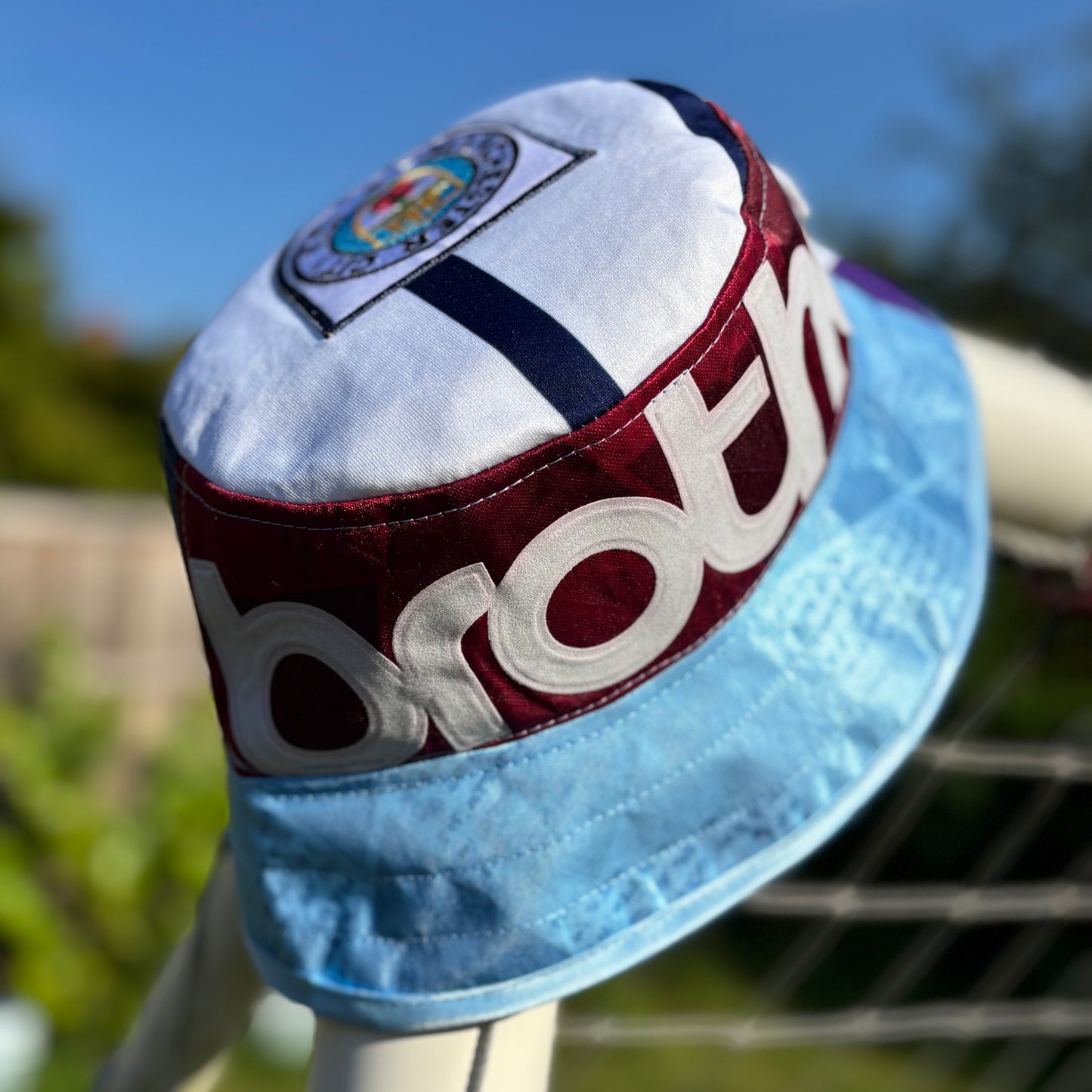 Oasis x Manchester City bucket hat (adult 62-63cm) - handmade from original shirts