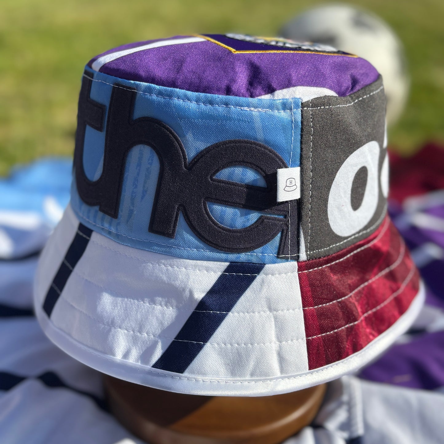 Oasis x Manchester City bucket hat (adult 62-63cm) - handmade from original shirts