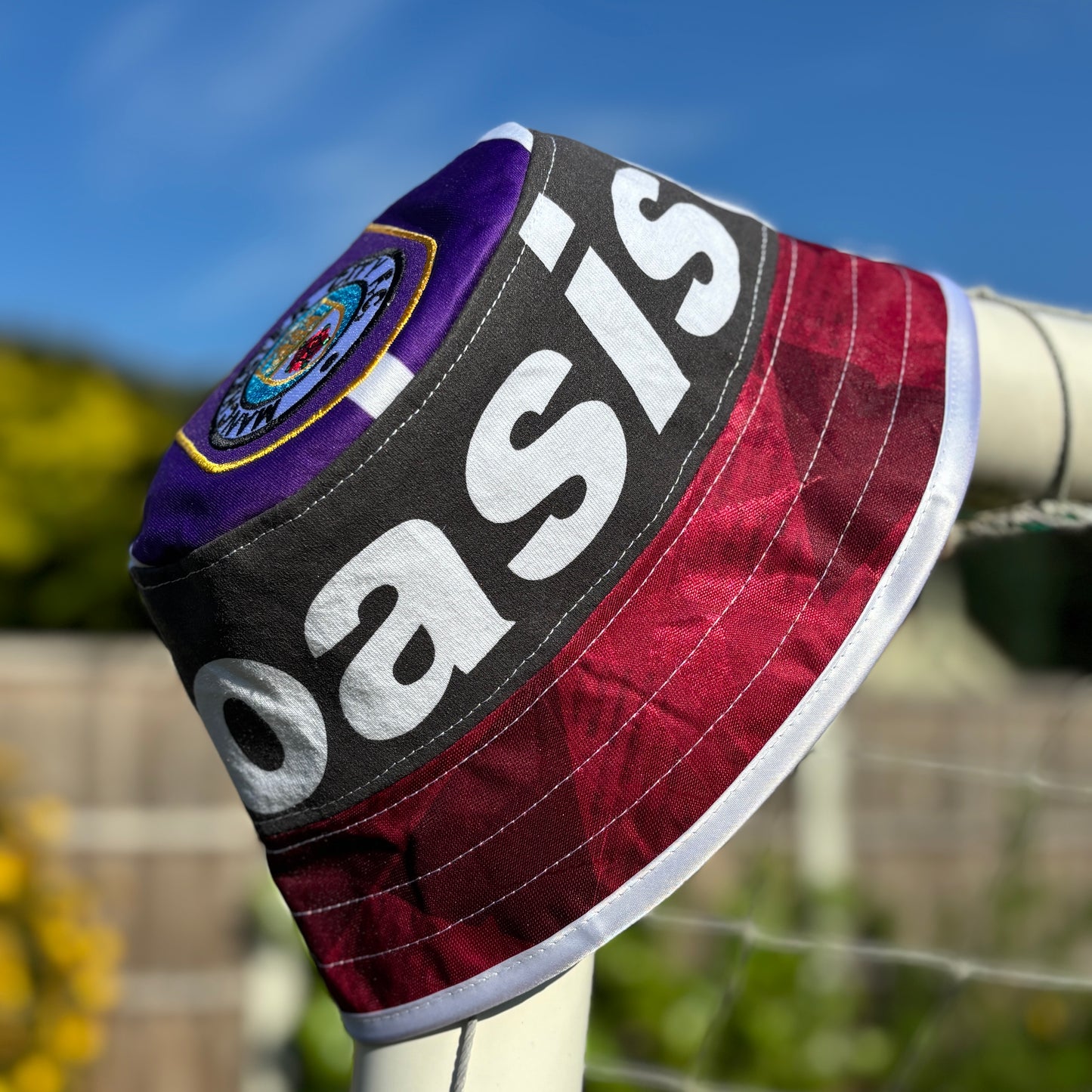 Oasis x Manchester City bucket hat (adult 62-63cm) - handmade from original shirts