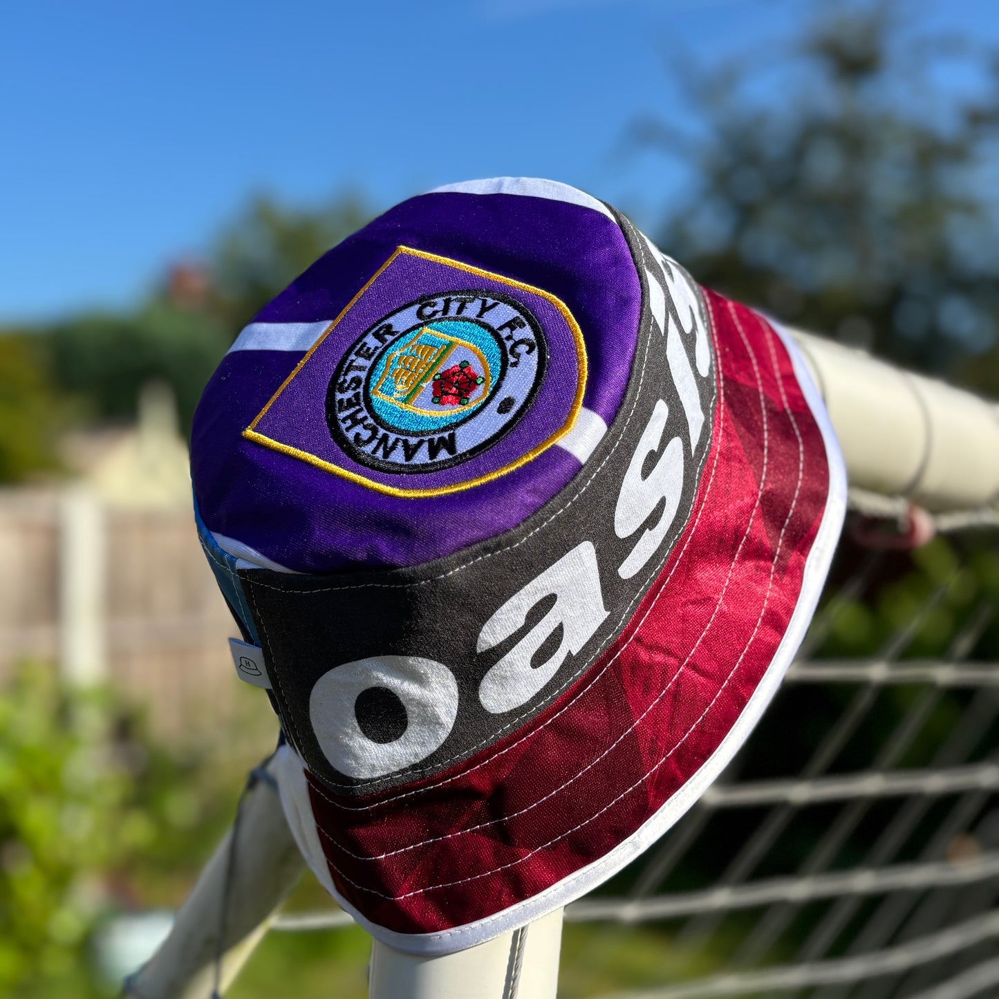 Oasis x Manchester City bucket hat (adult 62-63cm) - handmade from original shirts