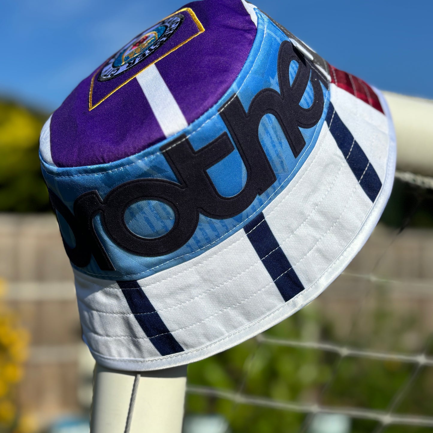 Oasis x Manchester City bucket hat (adult 62-63cm) - handmade from original shirts