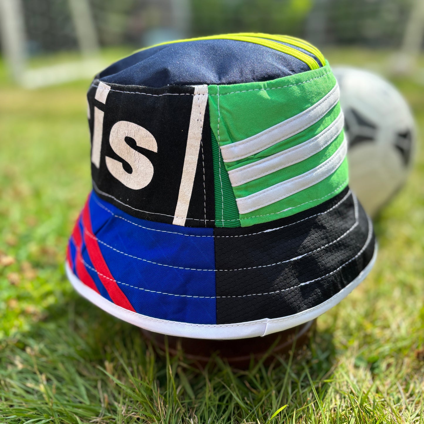 Oasis x Adidas bucket hat (adult 62-63cm) - handmade from original shirts