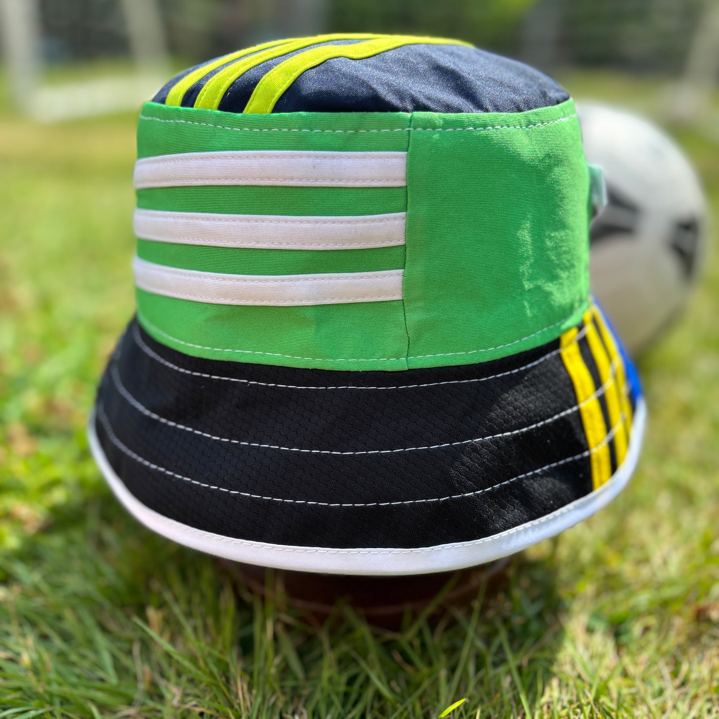 Oasis x Adidas bucket hat (adult 62-63cm) - handmade from original shirts