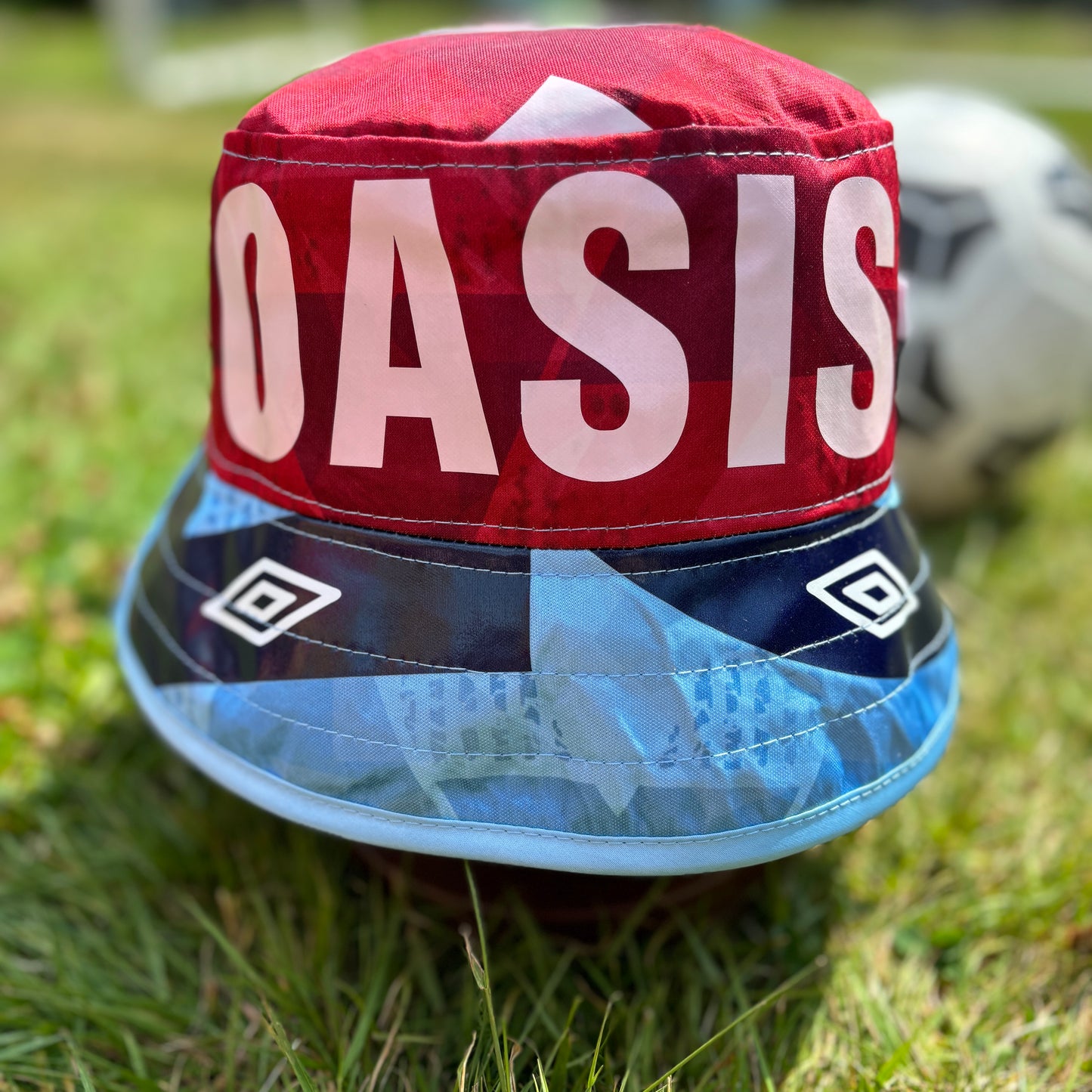 Oasis x Manchester City bucket hat (adult 62-63cm) - handmade from original shirts