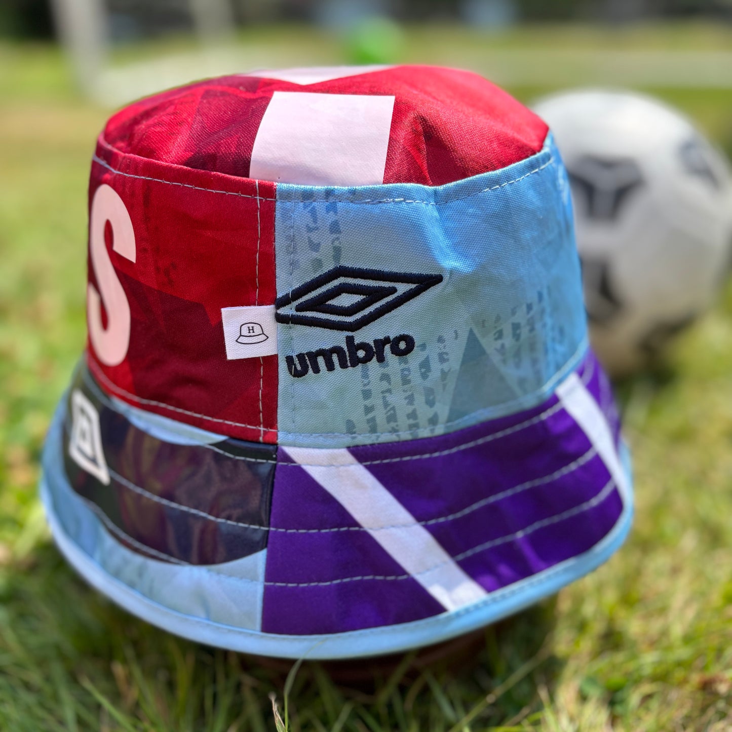 Oasis x Manchester City bucket hat (adult 62-63cm) - handmade from original shirts