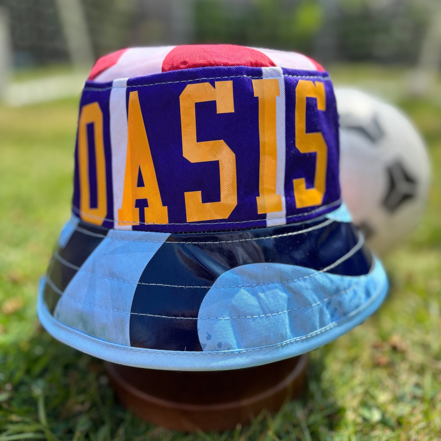 Oasis x Manchester City bucket hat (adult 62-63cm) - handmade from original shirts