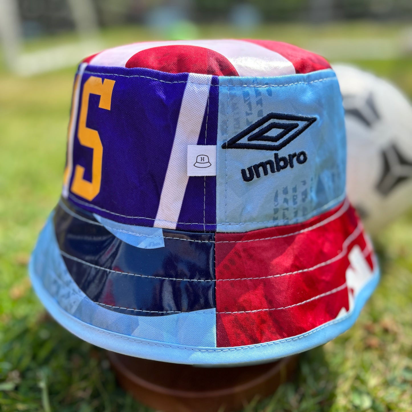 Oasis x Manchester City bucket hat (adult 62-63cm) - handmade from original shirts