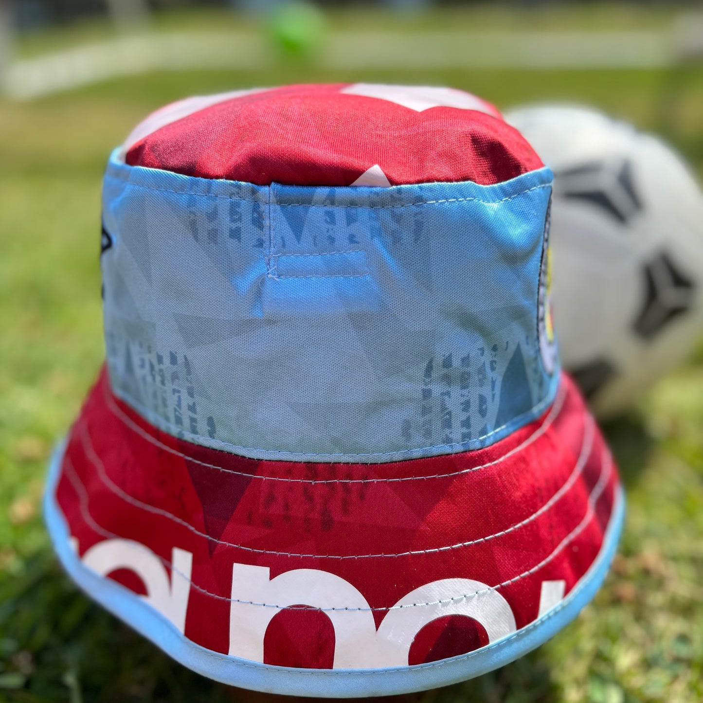 Oasis x Manchester City bucket hat (adult 62-63cm) - handmade from original shirts