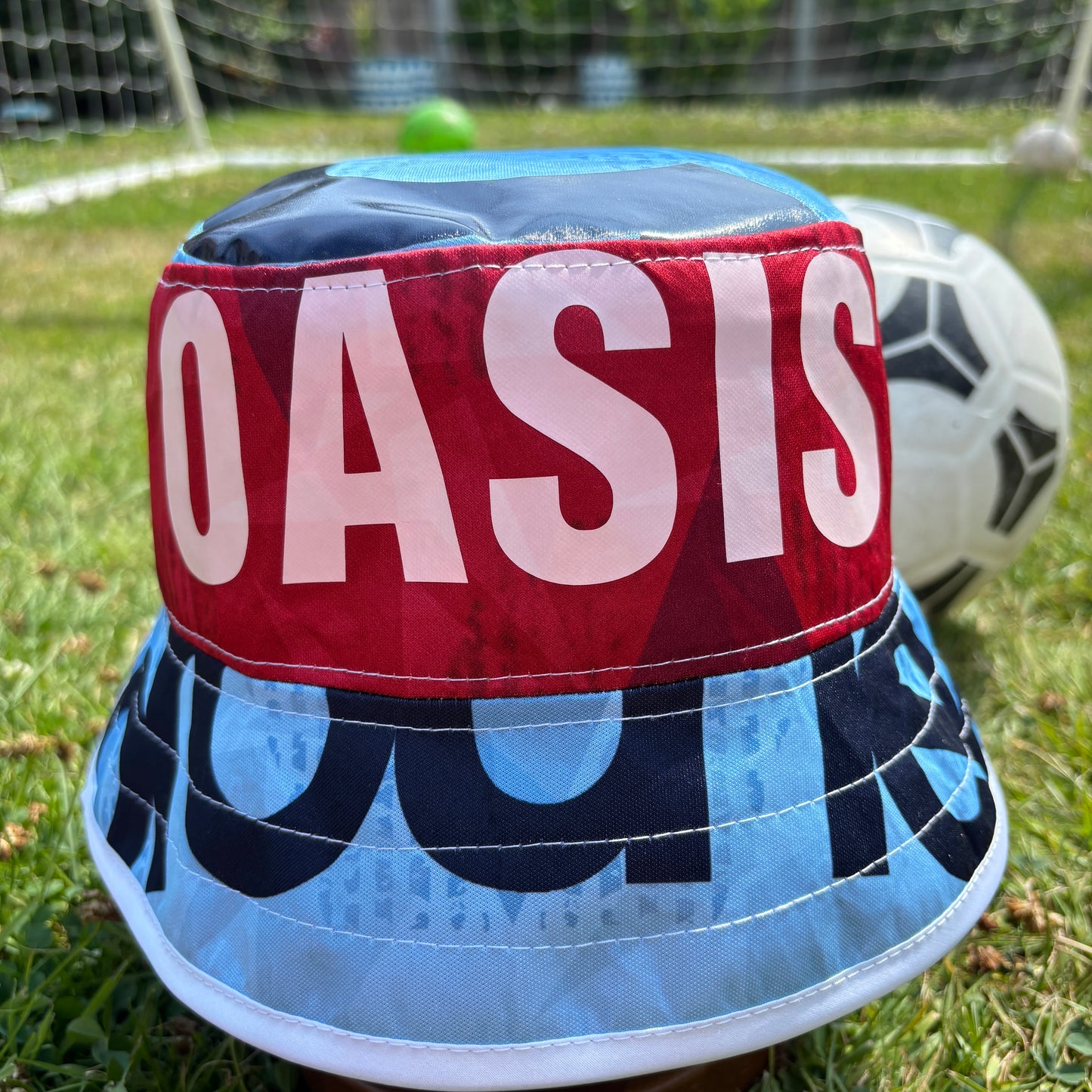 Oasis x Manchester City bucket hat (adult 62-63cm) - handmade from original shirts