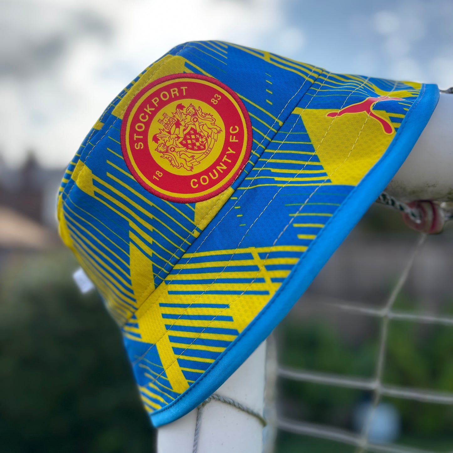 Stockport County bucket hat (adult 62-63 cm) - handmade from 24/25 Third Kit