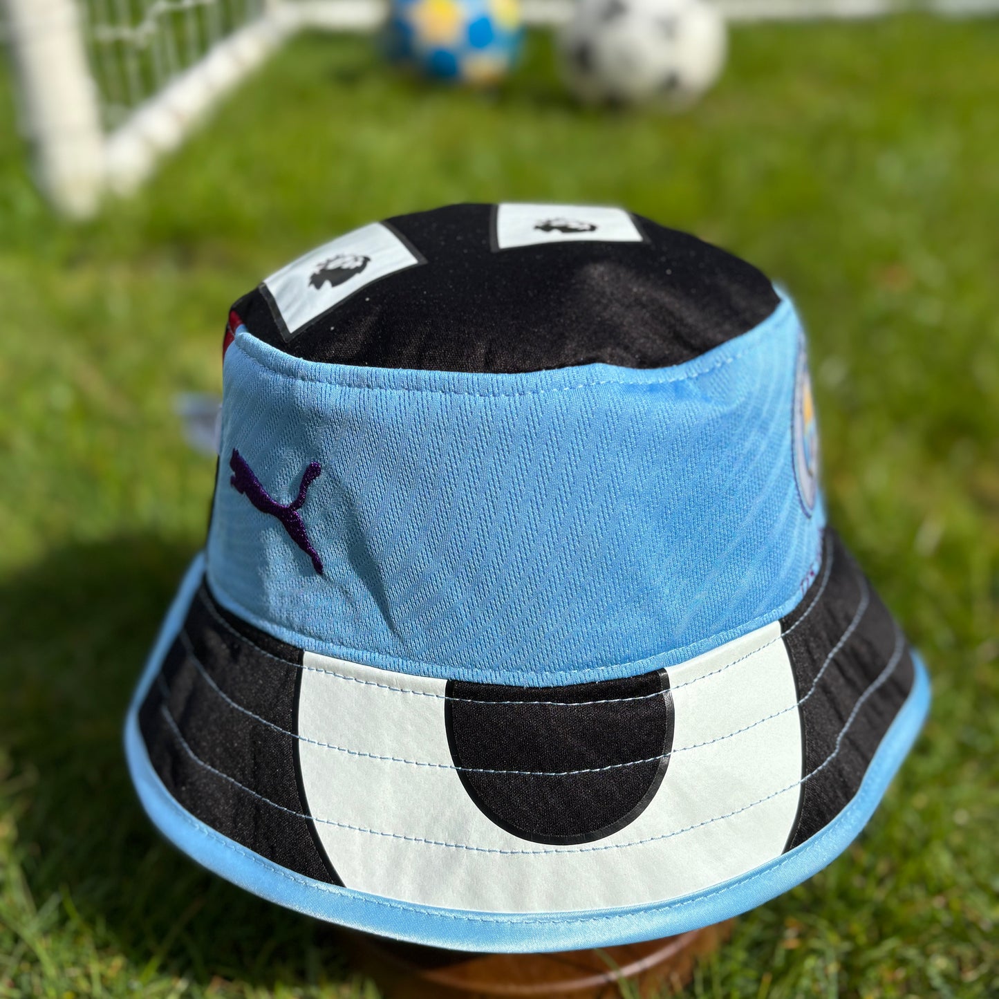 Manchester City bucket hat (adult) - handmade from original shirts