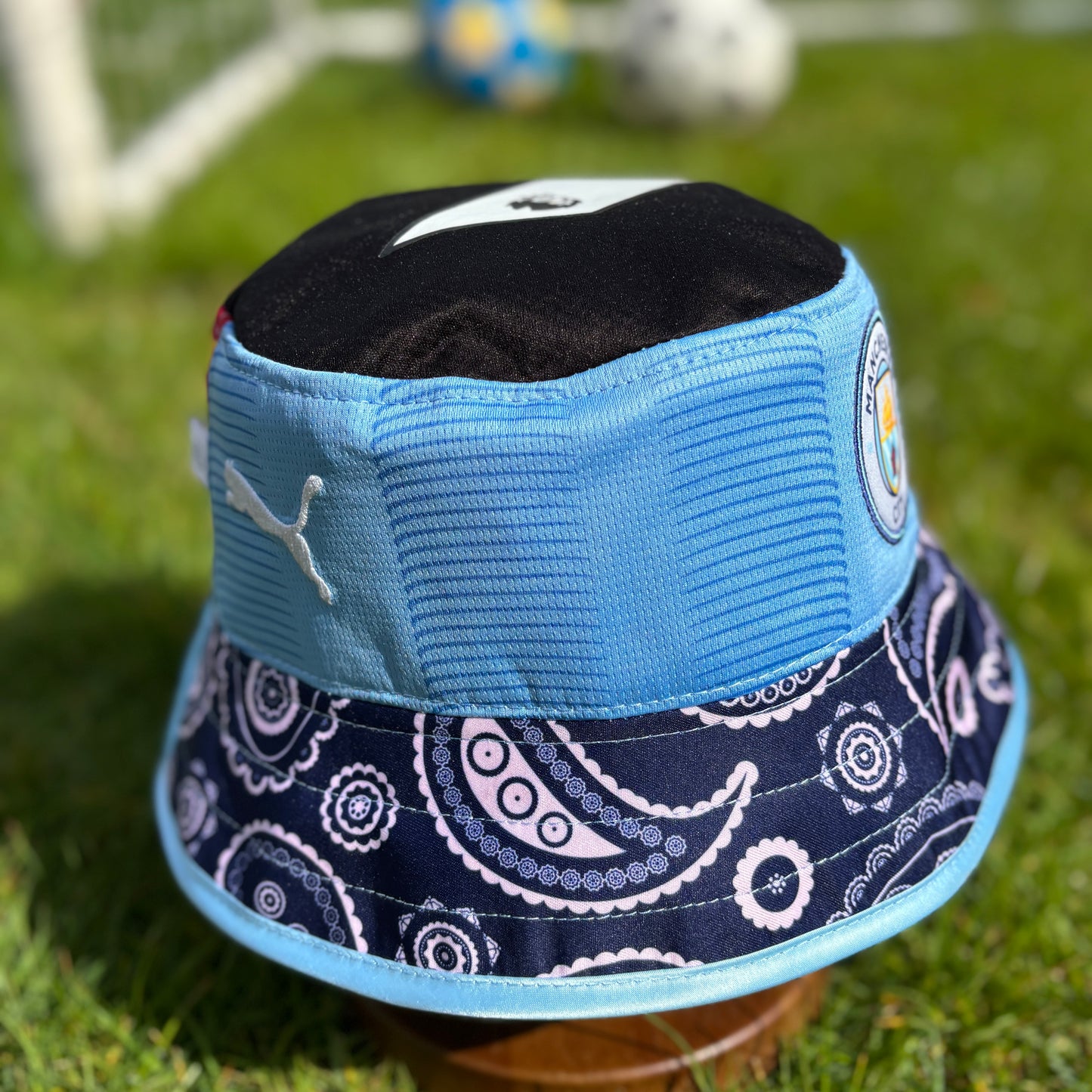 Manchester City bucket hat (adult) - handmade from original shirts