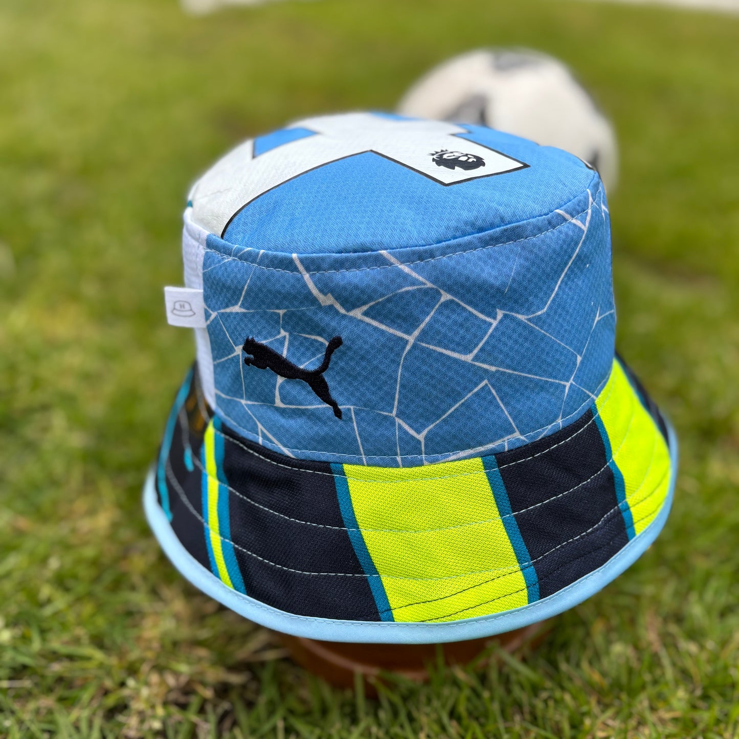 Manchester City bucket hat (adult 62-63cm) - handmade from original shirts