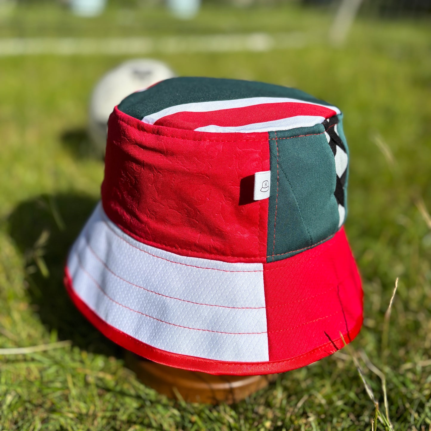 Wrexham bucket hat (adult 62-63 cm) - handmade from original shirts