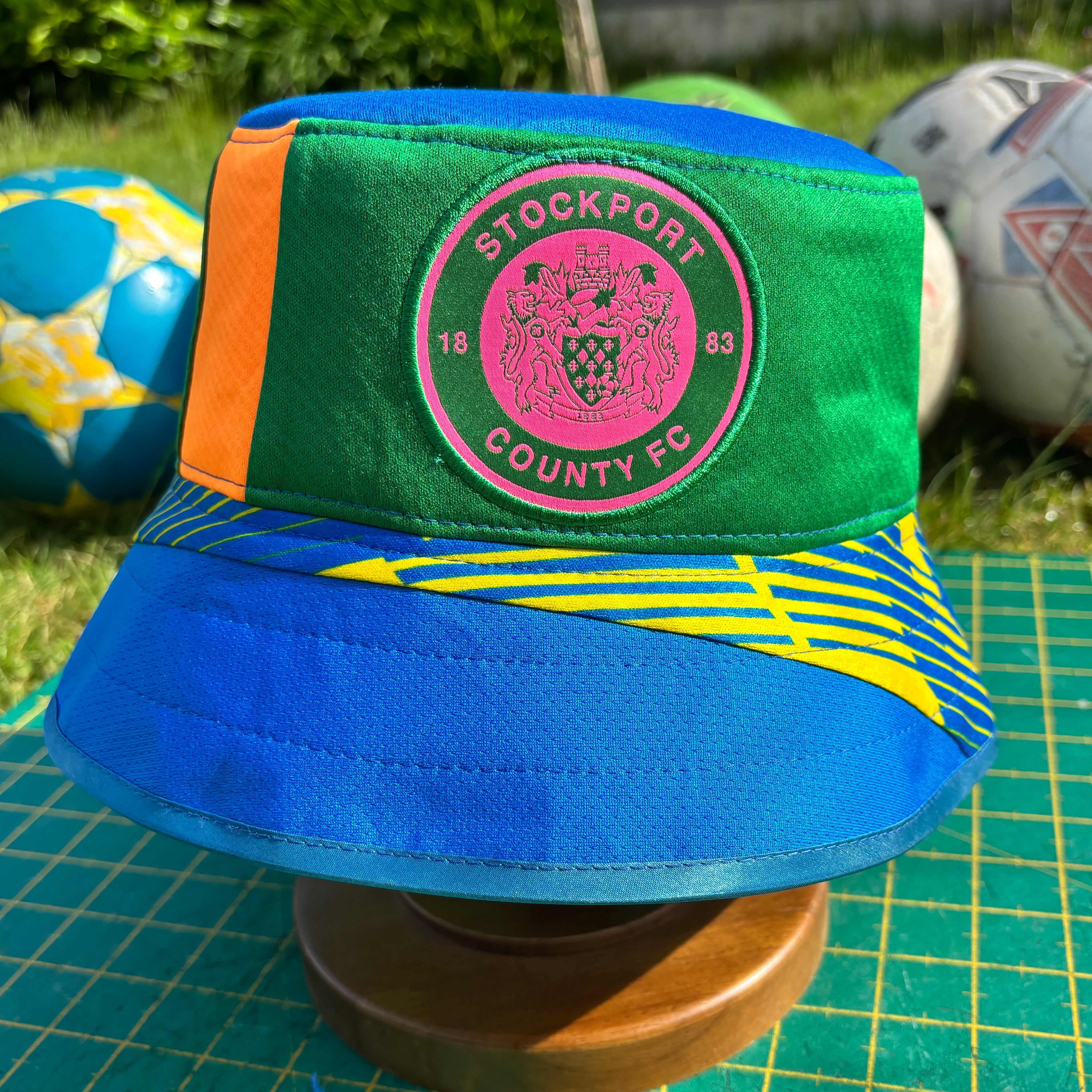 Stockport County bucket hat (adult 62-63 cm) - handmade from original shirts
