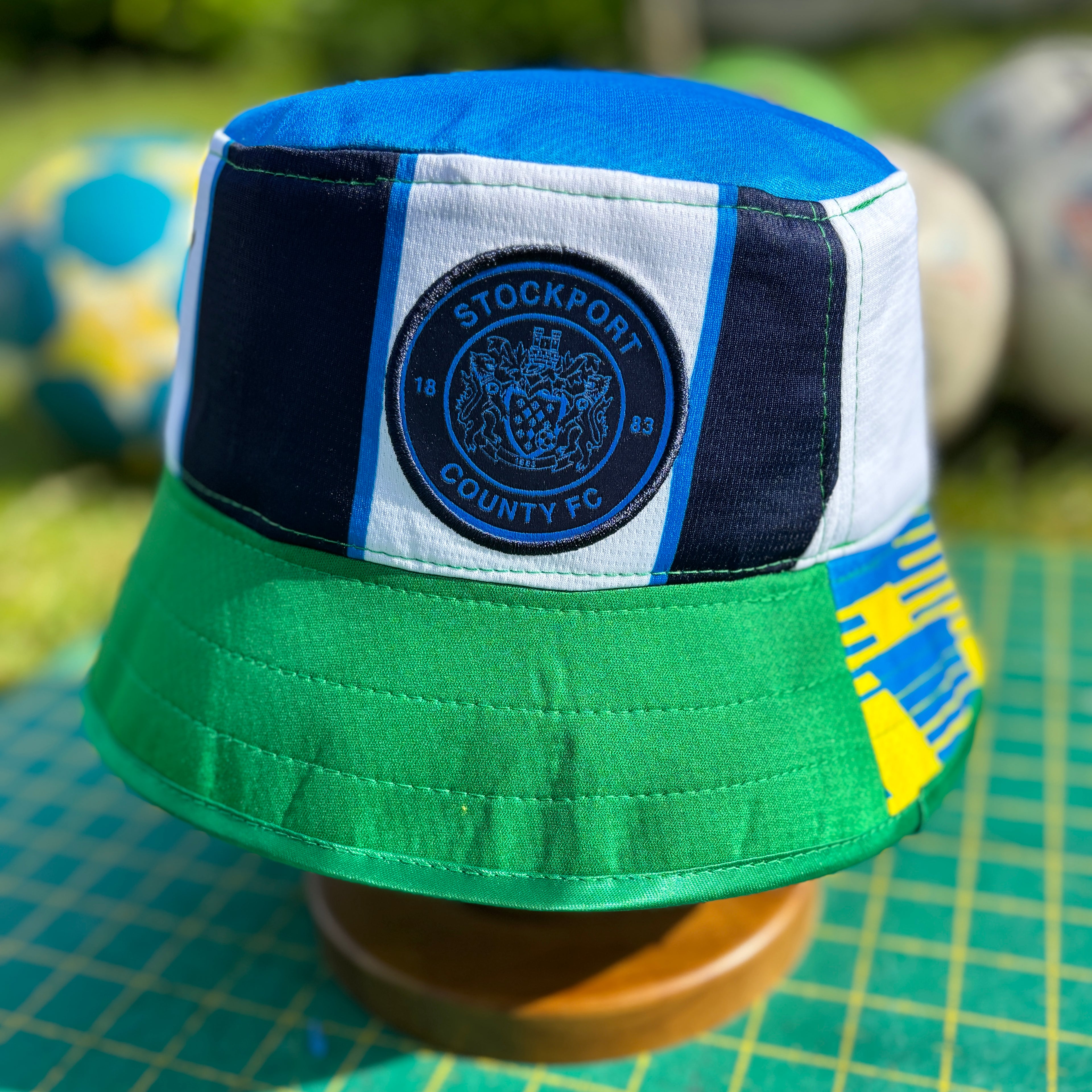 Stockport County bucket hat (adult 62-63 cm) - handmade from original shirts
