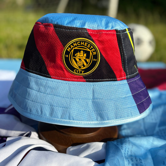 Manchester City bucket hat (adult 62-63cm) - handmade from original shirts