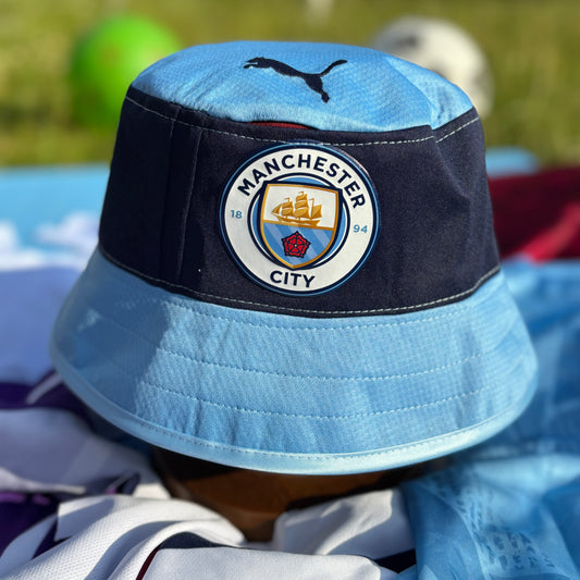 Manchester City bucket hat (adult 62-63cm) - handmade from original shirts
