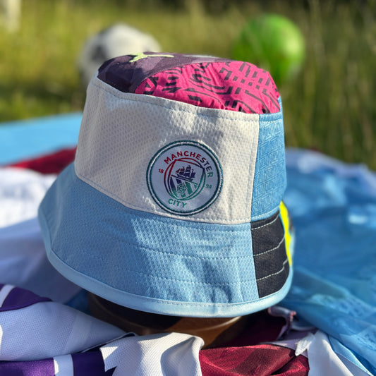 Manchester City bucket hat (adult 62-63cm) - handmade from original shirts