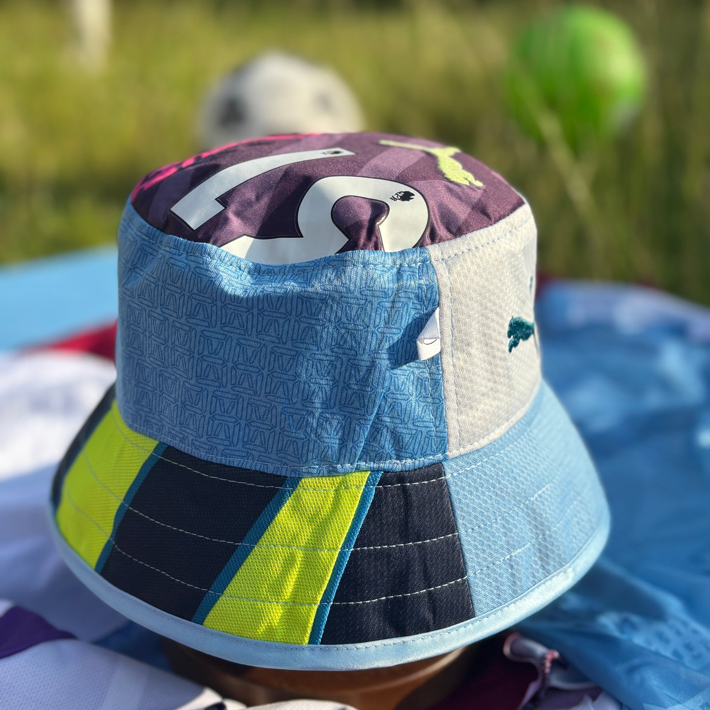 Manchester City bucket hat (adult 62-63cm) - handmade from original shirts