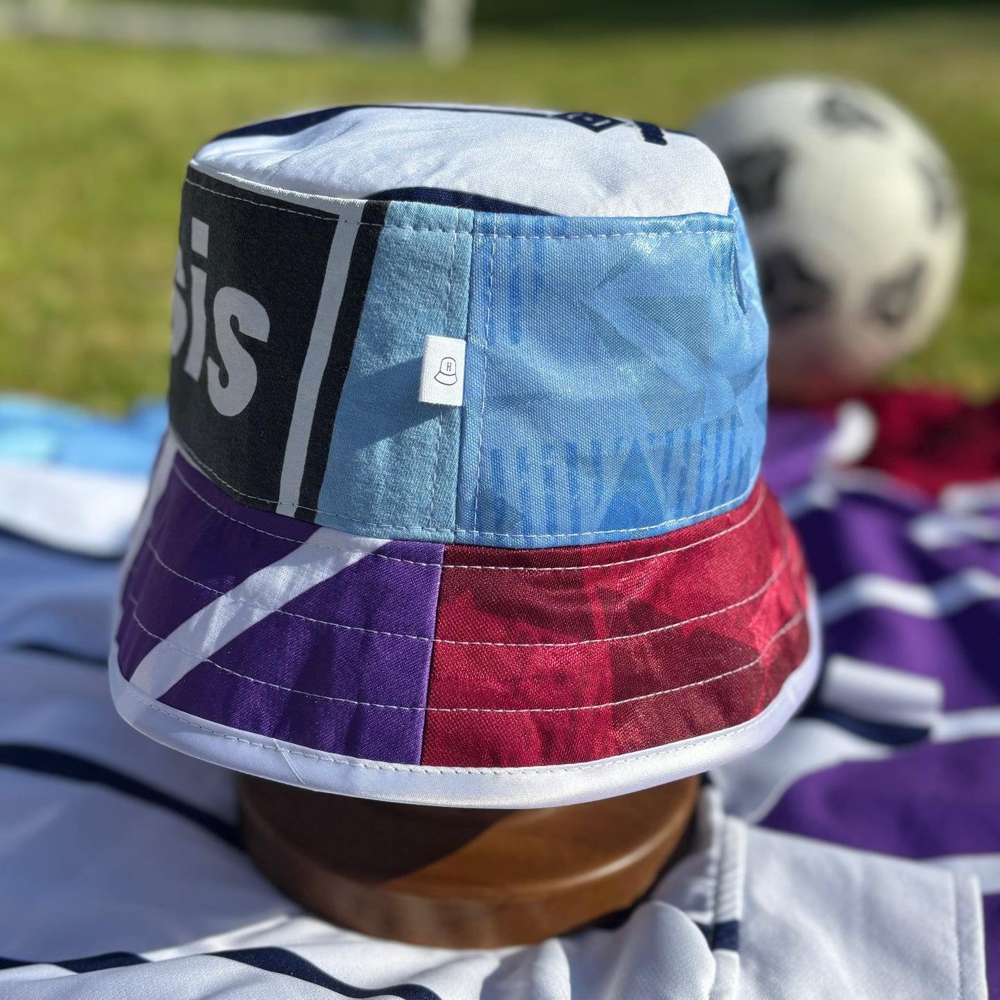 Oasis x Manchester City bucket hat (adult 62-63cm) - handmade from original shirts