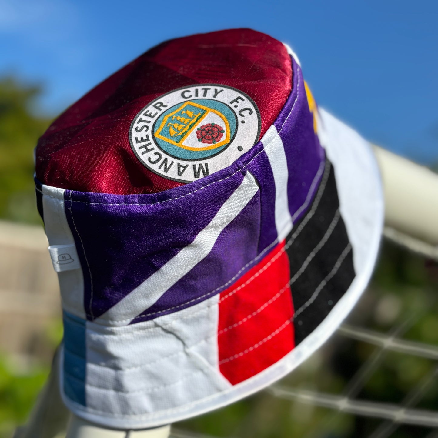 Oasis x Manchester City bucket hat (adult 62-63cm) - handmade from original shirts