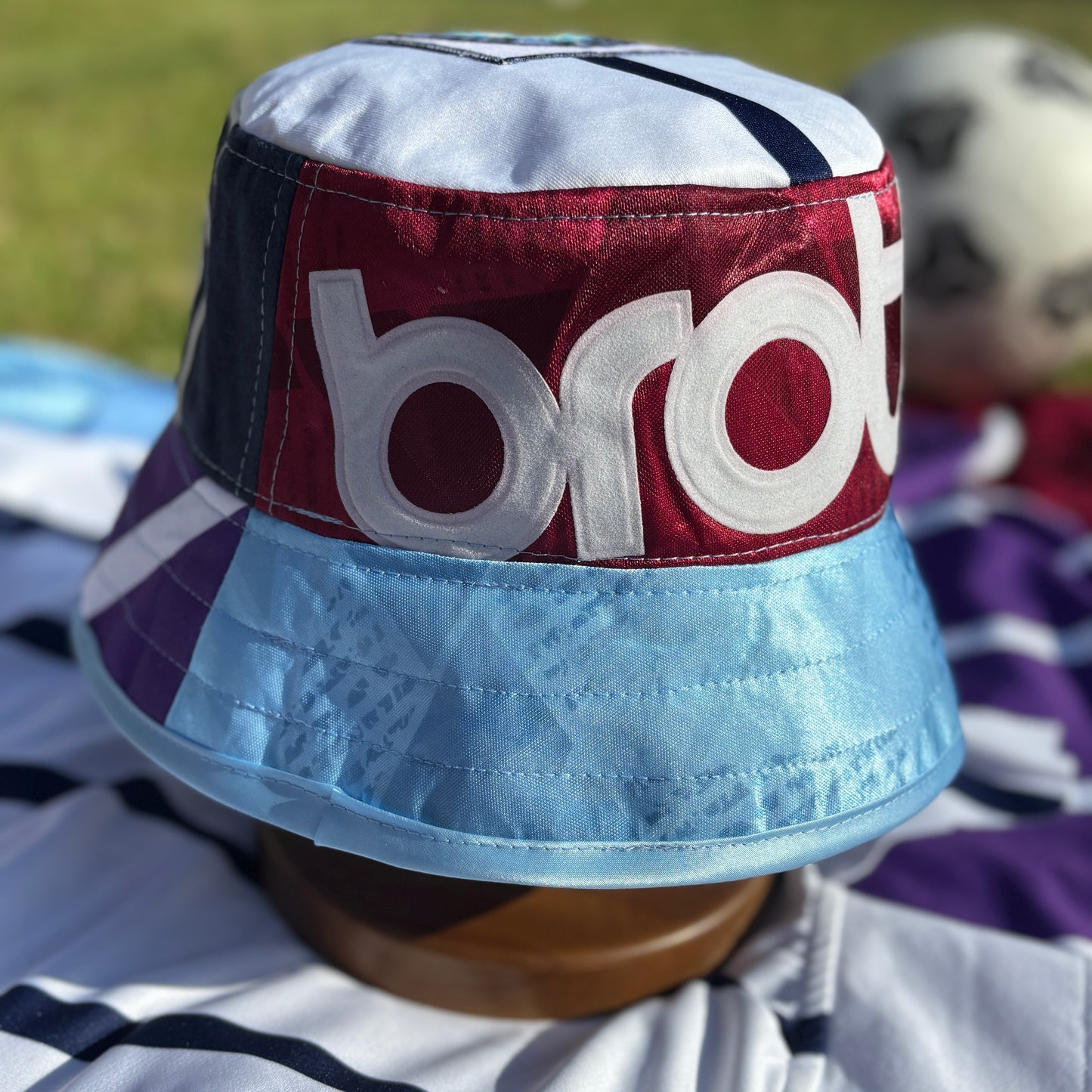 Oasis x Manchester City bucket hat (adult 62-63cm) - handmade from original shirts