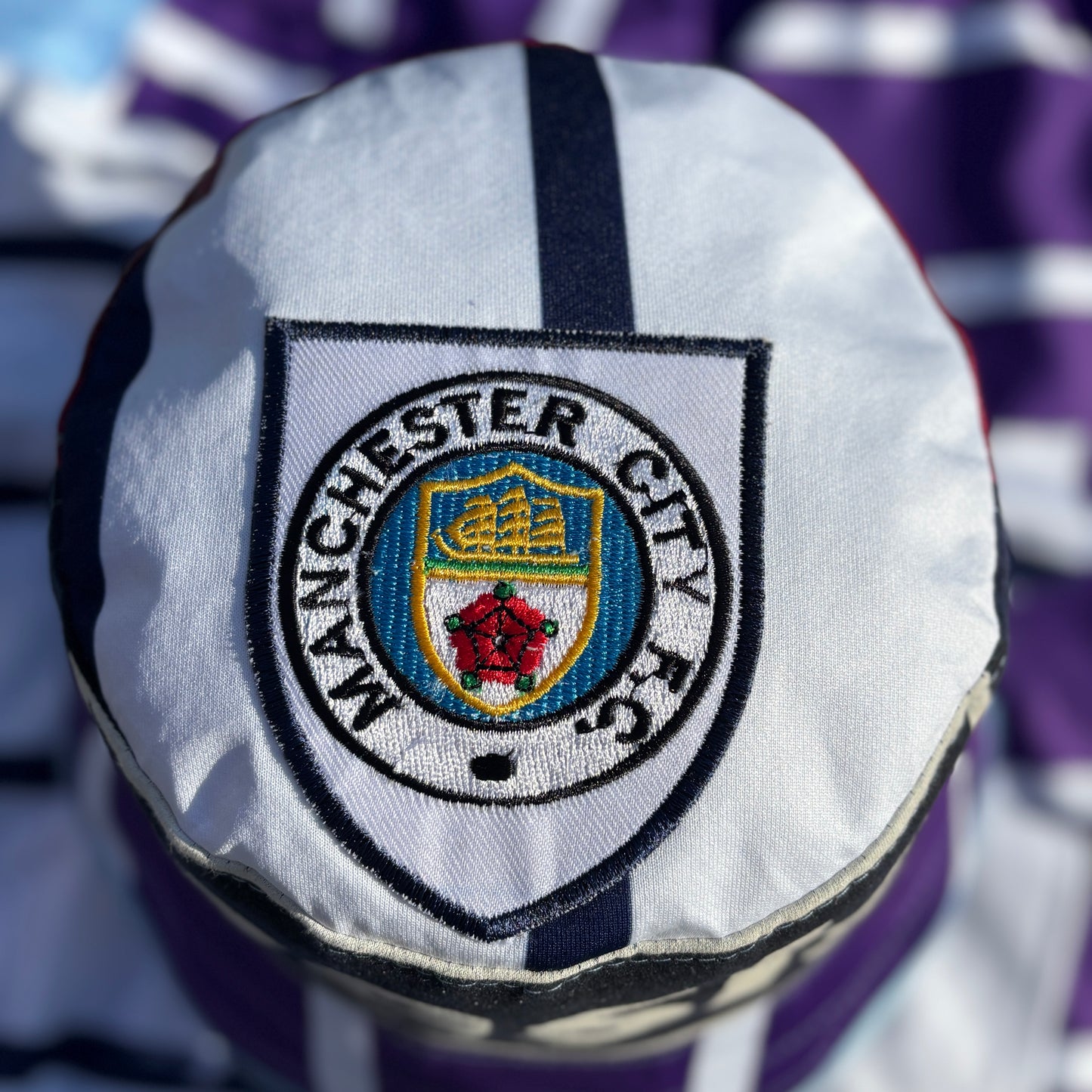 Oasis x Manchester City bucket hat (adult 62-63cm) - handmade from original shirts