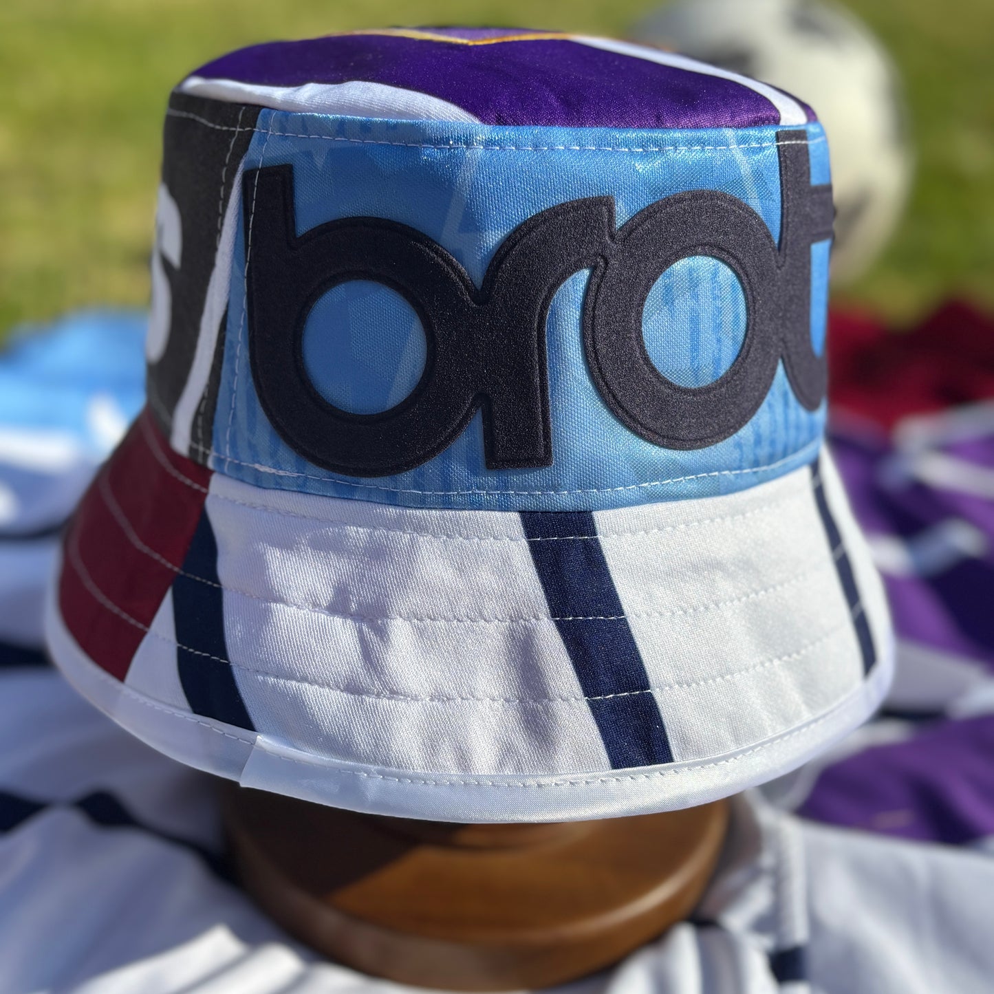 Oasis x Manchester City bucket hat (adult 62-63cm) - handmade from original shirts